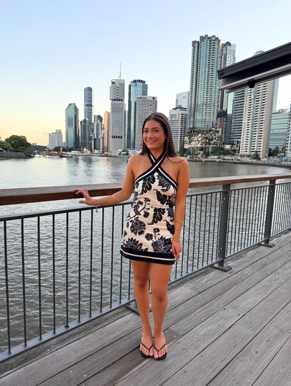 Carmine Halter Mini Dress