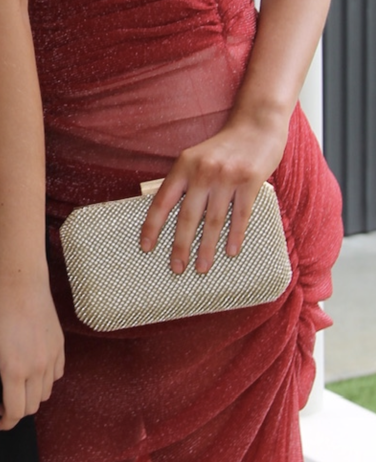 Gold Diamante Reversible Clutch