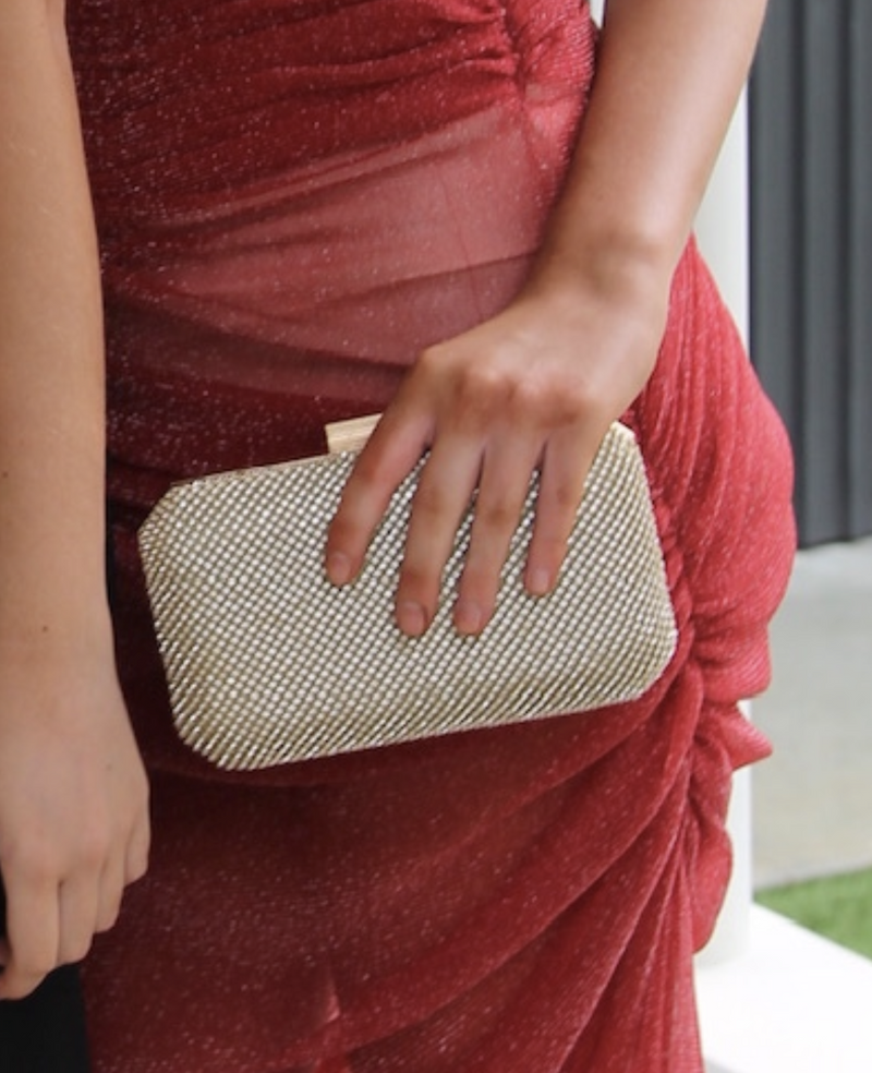 Gold Diamante Reversible Clutch