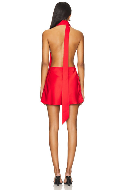 Nova Mini Dress in Cherry Red