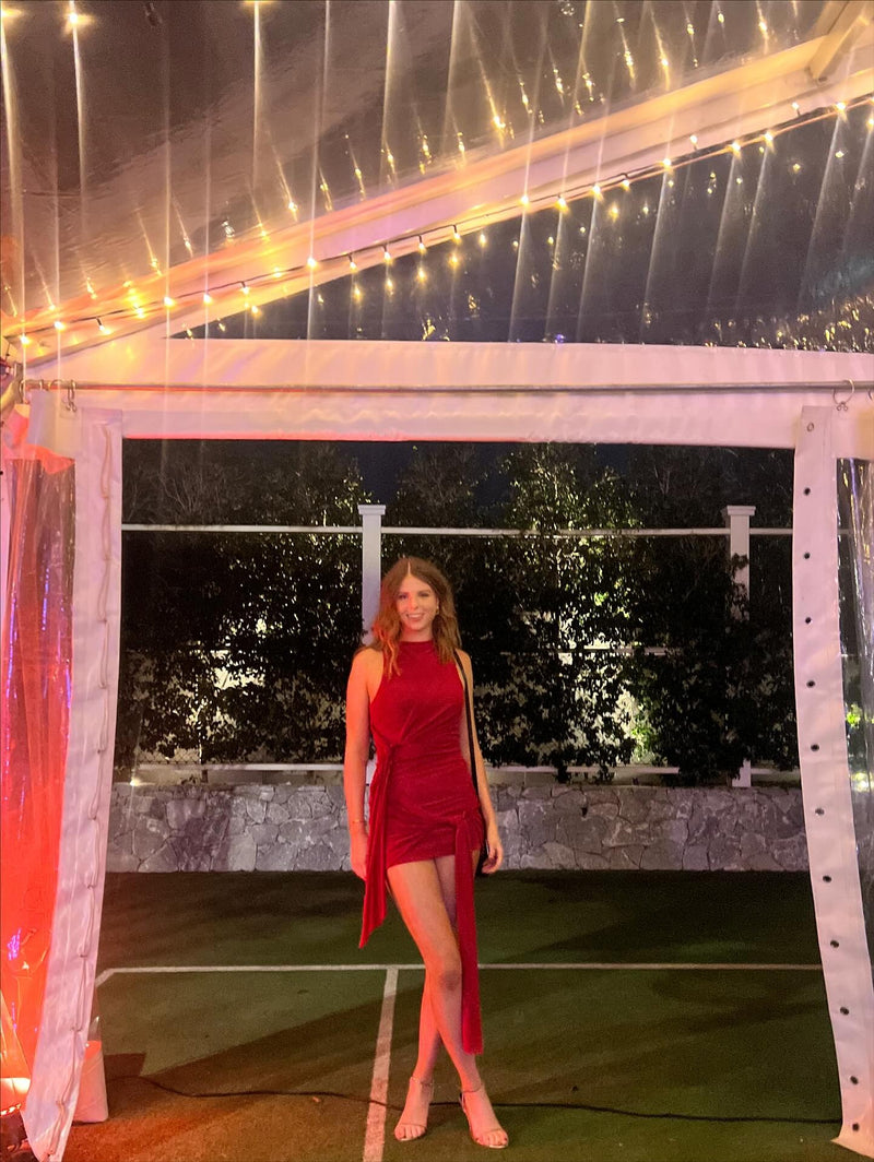 Deija Mini Dress in Strawberry